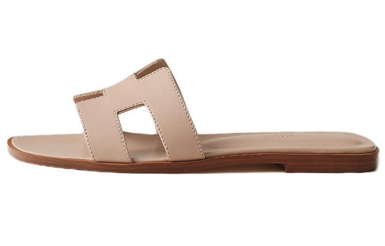 HERMES Oran Slide Slippers Women's Beige