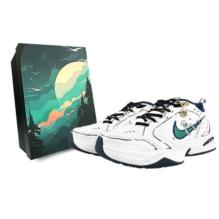 Nike Air Monarch 4 Cushioning Anti-Slip And Wear-Resistant Height Increasing Low-Top Chunky Sneakers Unisex Green White