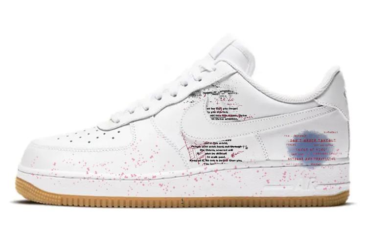 Nike Air Force 1 Skateboard Shoes Men Low-Top White Pink