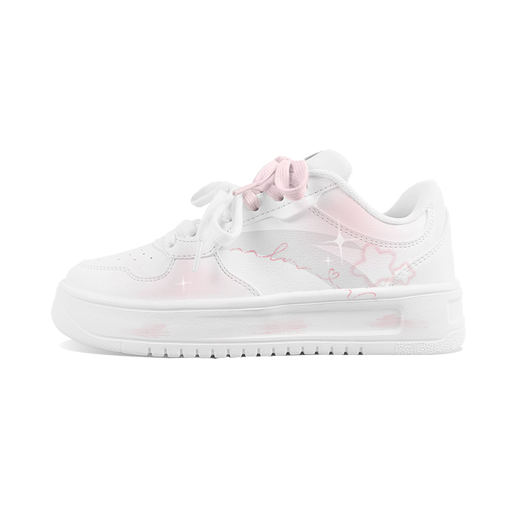 Anta Relaxed Slip Resistant, Abrasion Resistant, Lightweight Low top Skateboard Shoes Unisex Blue Pink Mismatched