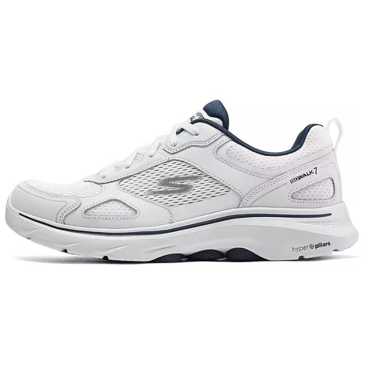 Skechers GO WALK 7 Wear-Resistant Low-Top Casual Shoes Men's White Blue