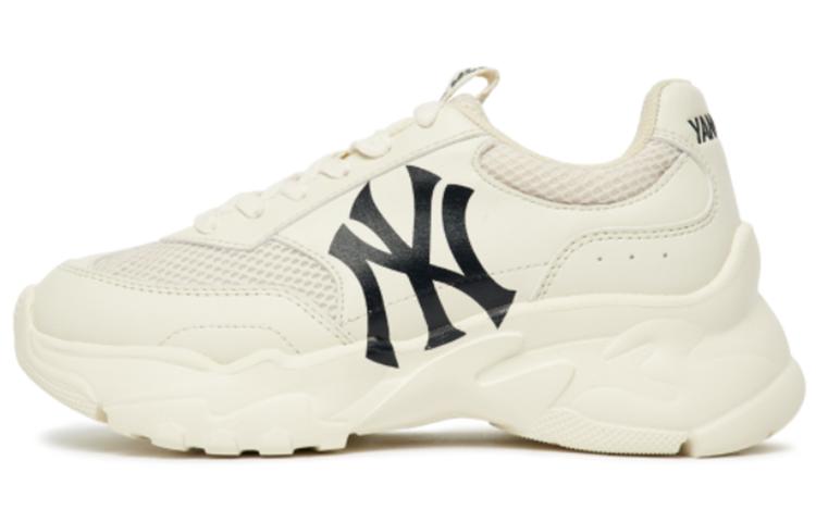 MLB Big Ball Chunky Mesh Cushioning Anti-Slip Wear-Resistant Breathability Low-Top Chunky Sneakers Unisex White