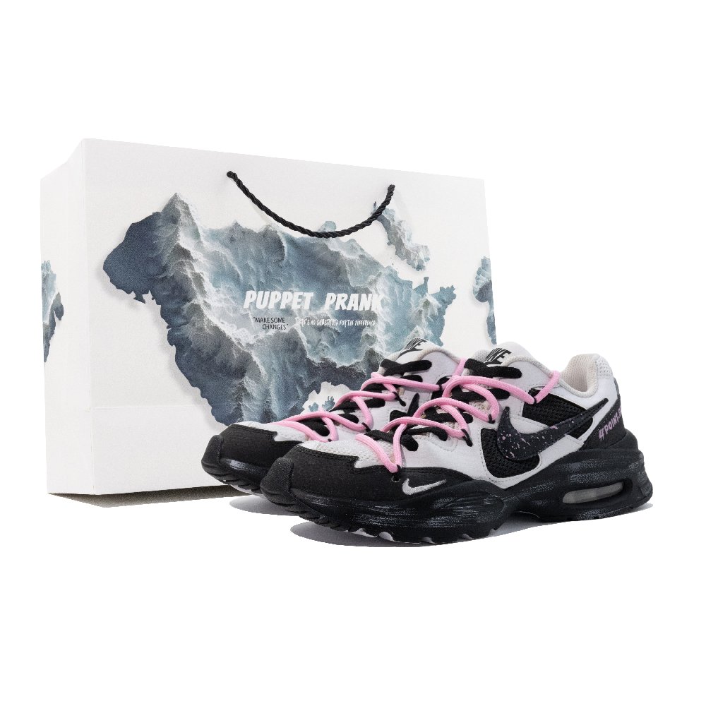 Nike Air Max Fusion Cushioning Low Top Casual Running Shoes Women's Black White