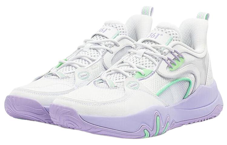 361° LAVA Series LAVA Durable Cushioning Low-Top Basketball Shoes Men's White Purple