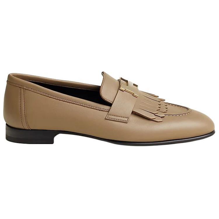HERMES Royal Loafers Women's Beige
