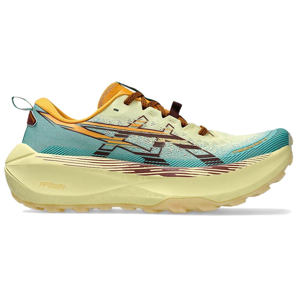 ASICS TRABUCO Max 4 Abrasion Resistant Breathable Low top Trail Running Shoes Men's Yellow Green