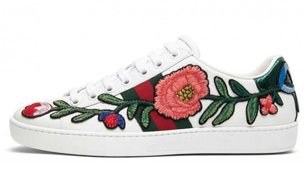 GUCCI Women's Ace Embroidered 'Floral' Women's