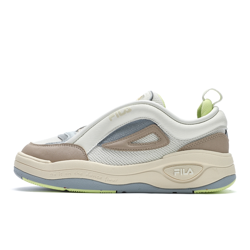FILA Wear-Resistant Low-Top Skateboard Shoes Women's Micro White/Cuban Sand Brown