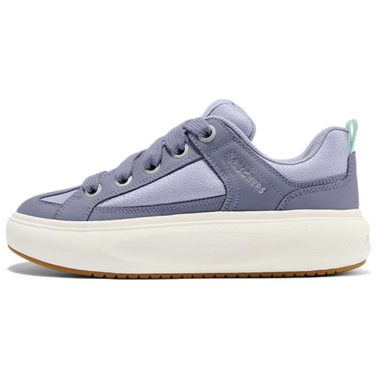 Skechers Cloud Cheese Puffy Shoes Breathable Height Increase Low top Skateboard Shoes Women's Lavender