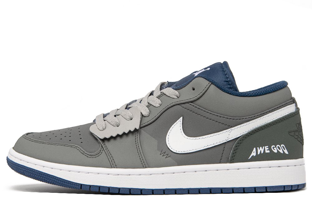 Jordan Air Jordan 1 Sunset Anti-Slip Wear-Resistant Moisture-Wicking Low-Top Vintage Basketball Shoes Men's Gray