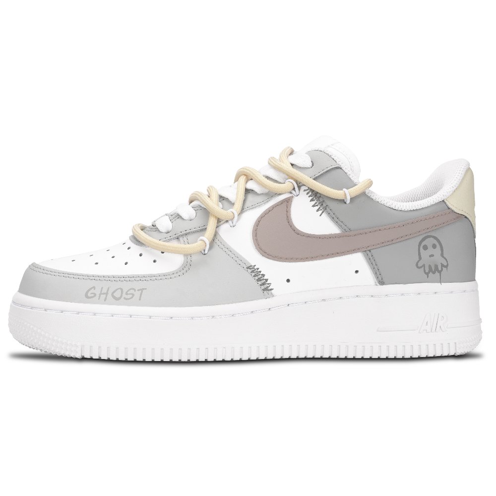 Nike Air Force 1 Abrasion Resistant Low Top Skateboard Shoes Unisex Silver