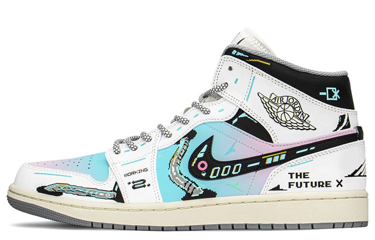 Jordan Air Jordan 1 Mid Mid-Top Vintage Basketball Shoes Men's Blue Pink