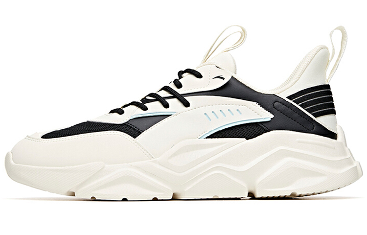 Anta Life Collection Cushioned Anti-Slip Wear-Resistant Breathable Lightweight Low-Top Casual Shoes Men's Black White