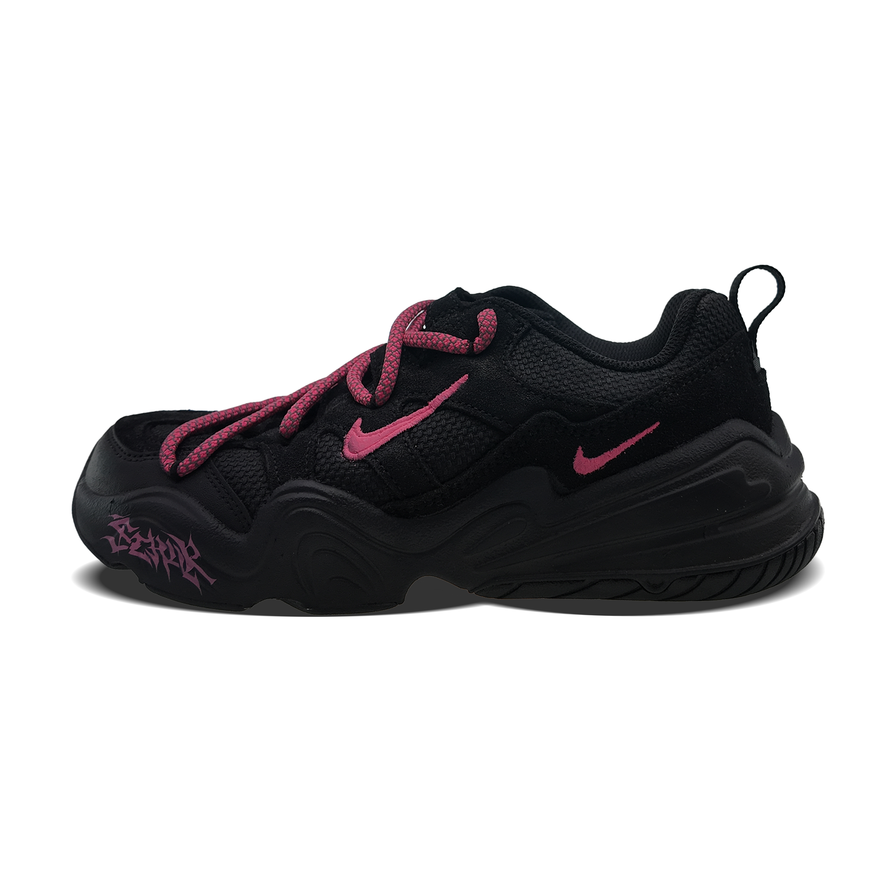 Nike Tech Hera Abrasion Resistant Low top Casual Shoes Unisex Black Pink