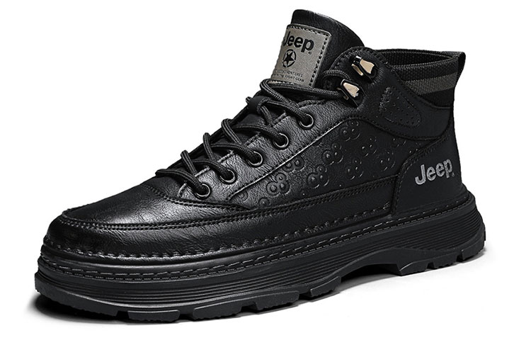 Jeep Mid Top Casual Shoes Men's Black Warrior купить в интернет-магазине Yoocart с быстрой доставкой по России.