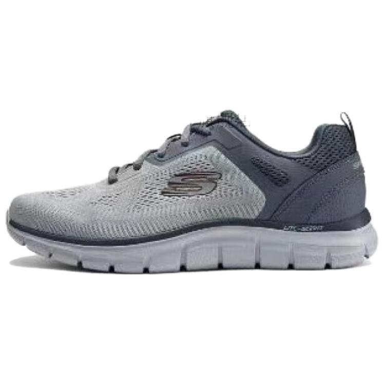 Skechers Track Abrasion Resistant Low Top Running Shoes Men's Gray Black