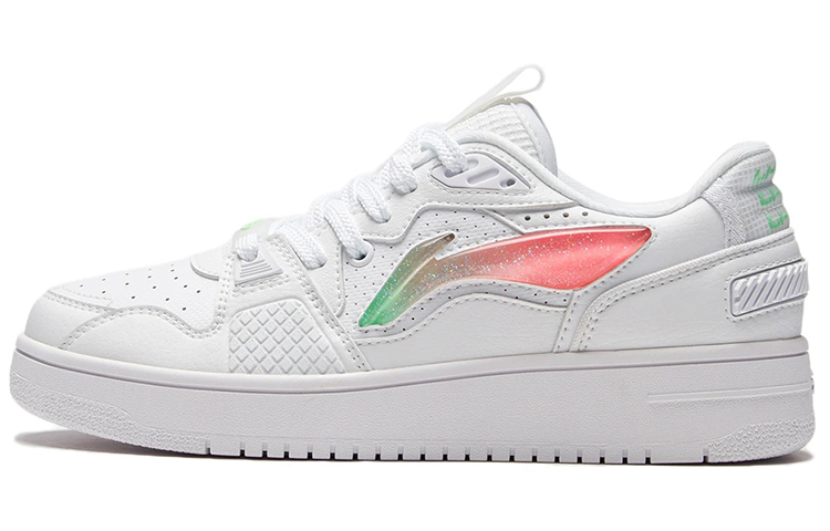 LiNing Lightweight And Wear resistant Low Top Skateboard Shoes Women's Standard White