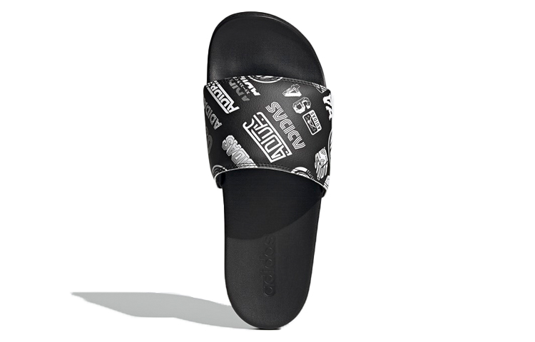 Adilette Adidas Comfort Slide 'All Over Logos Black' купить в интернет-магазине Yoocart с быстрой доставкой по России.