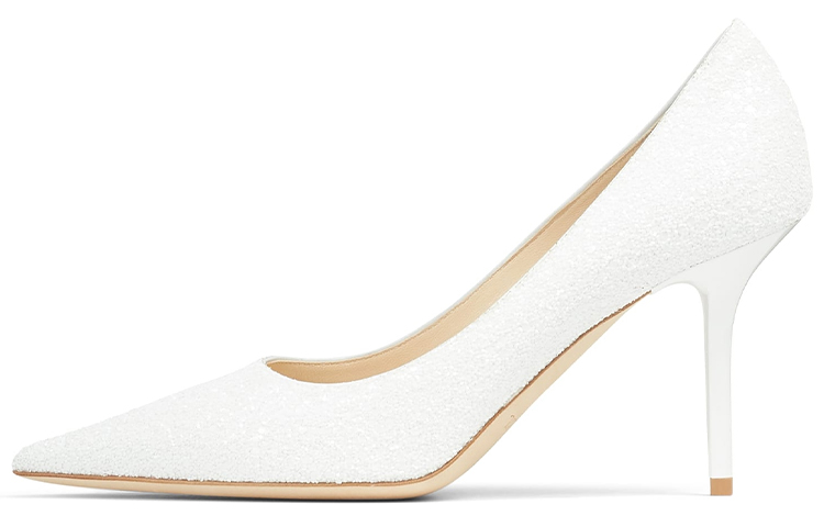 Jimmy Choo LOVE Slim Heel High Heels 8.5cm Women's White