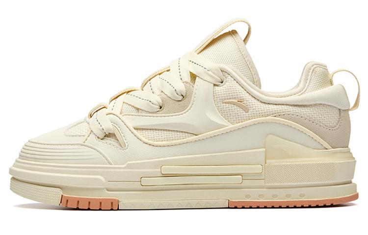Anta Bump Anti-Slip Wear-Resistant Low-Top Skateboard Shoes Women's Light Beige White