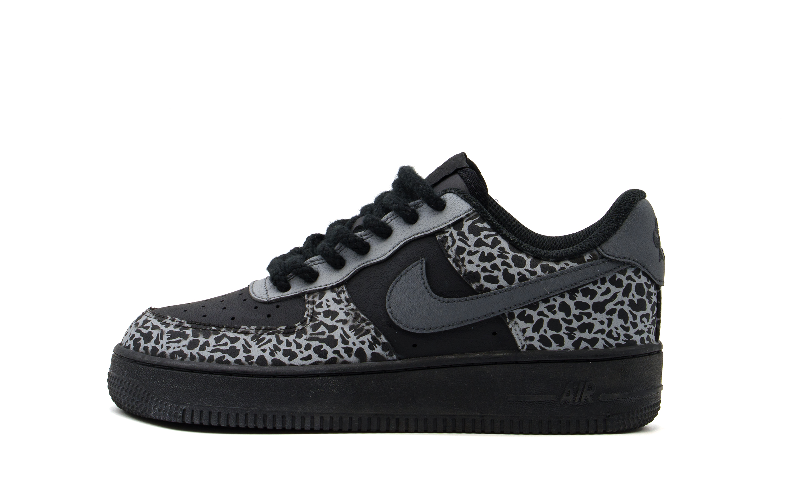 Nike Air Force 1 Abrasion Resistant Low top Skateboard Shoes Unisex Black Gray