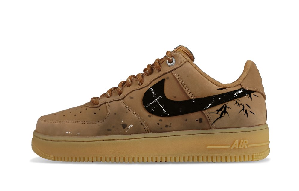 Nike Air Force 1 Anti-Slip And Wear-Resistant Lightweight Low-Top Skateboard Shoes Unisex Wheat