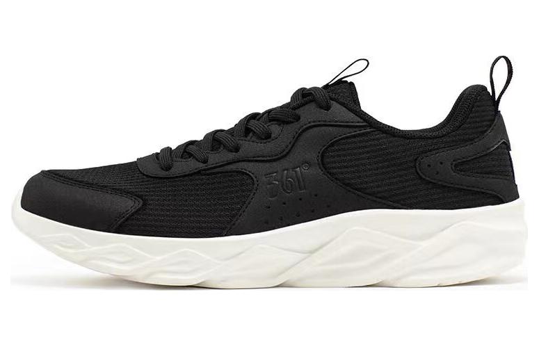 361° Cushioning Anti-Slip Wear-Resistant Breathability Low-Top Running Shoes Women's Black White