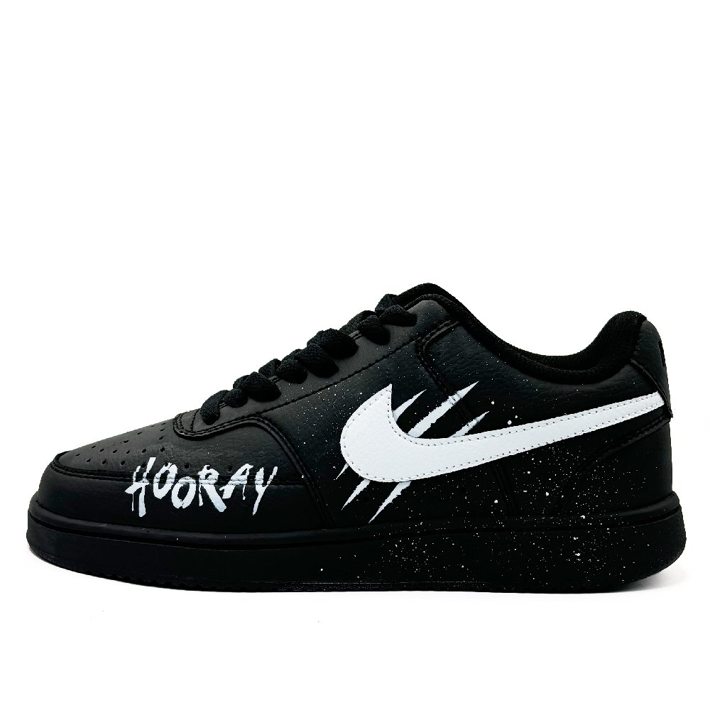 Nike Court Vision Low Slip-Resistant Cushioning Low-Top Skateboard Shoes Unisex Black White