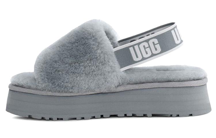 UGG Disco Slide Cozy Thick Sole Casual Slipper Gray Women's