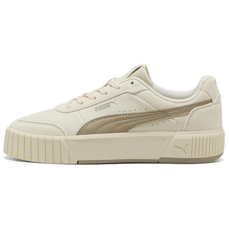 PUMA Carina Mia Abrasion Resistant Low Top Skateboard Shoes Women's Beige