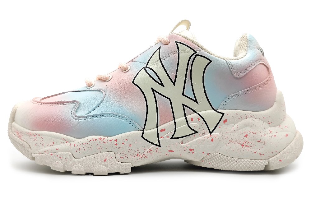 MLB Big Ball Chunky Chunky Sneakers Unisex Low-Top Pink/Blue/Beige