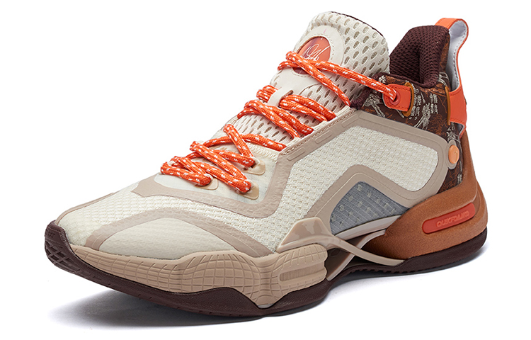 361° Aaron Gordon AG2 Wear-Resistant Slip-Resistant Mid-Top Performance Basketball Shoes Men's Beige Umber