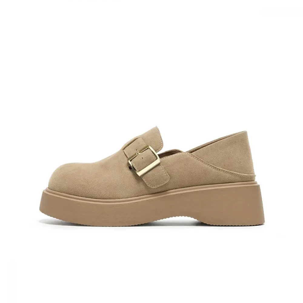 EBLAN Casual Single Shoes Women's Beige Apricot