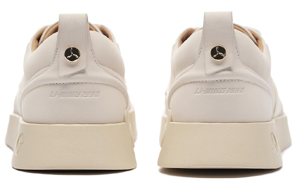 LI-NING 1990 Skateboard Shoes Men Low-Top Ecru