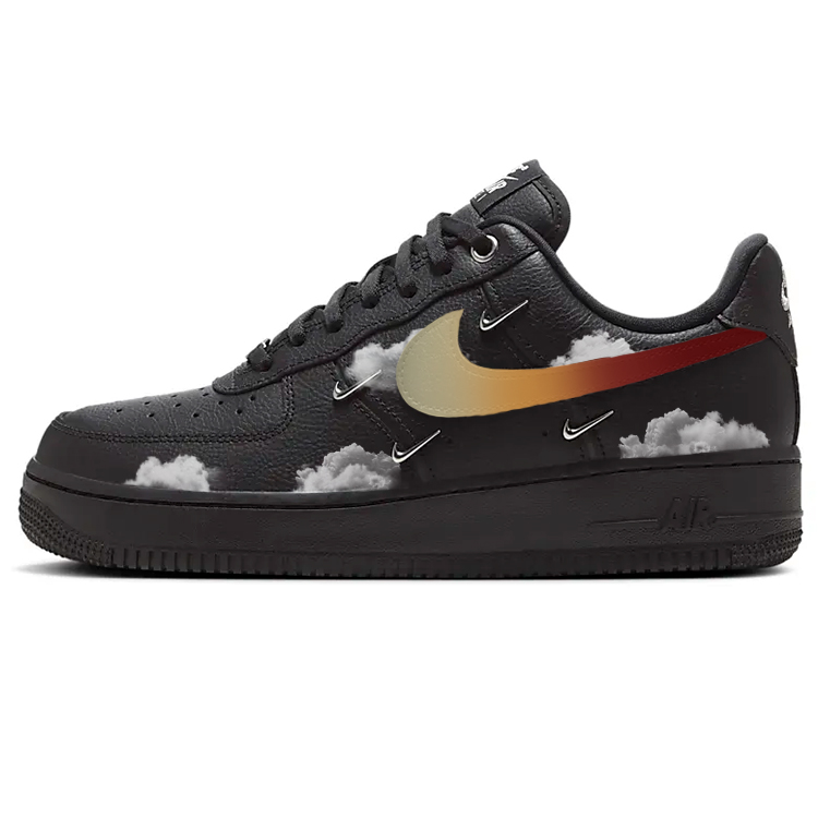 Nike Air Force 1 Slip-Resistant Cushioning Breathable Low-Top Skateboard Shoes Women's Black White