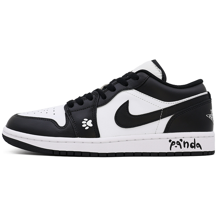Jordan Air Jordan 1 Low 'White Black' Slip-Resistant Low-Top Vintage Basketball Shoes Men's White Black
