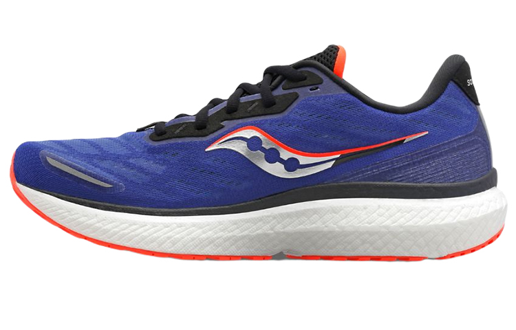 Saucony Triumph 19 Cushioning Anti-Slip And Wear-Resistant Low-Top Marathon Running Shoes Men's Blue White ·