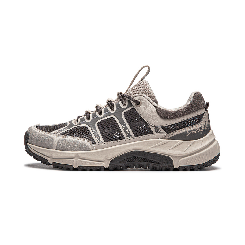 LiNing CF Tracing Collection, Yijie Lite RT Cushioning, Wear Resistant Low Top Hiking Shoes Men's Gray