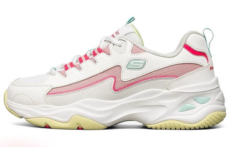Skechers D'Lites 4.0 Chunky Sneakers Women's Low-Top White/Pink/Yellow