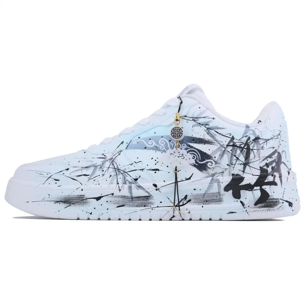 Anta Relaxed Coverage Slip Resistant Cushioning Low Top Skateboard Shoes Men's White Blue Black