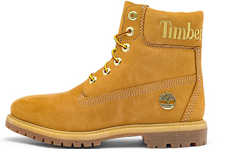 Timberland 6 Inch Premium Waterproof Boots 'Wheat Nubuck With Gold Logo' Women's