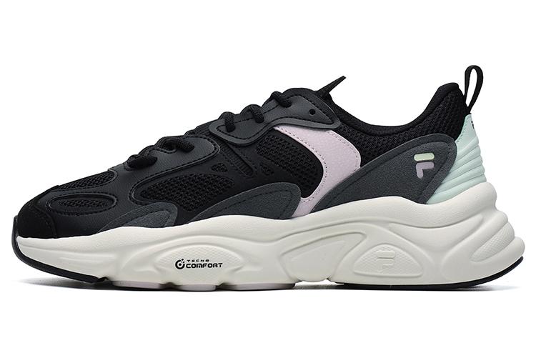FILA Mars 2 Mars 2.0 Cushioning Anti-Slip Wear-Resistant Breathability Low-Top Chunky Sneakers Women's Black Gray
