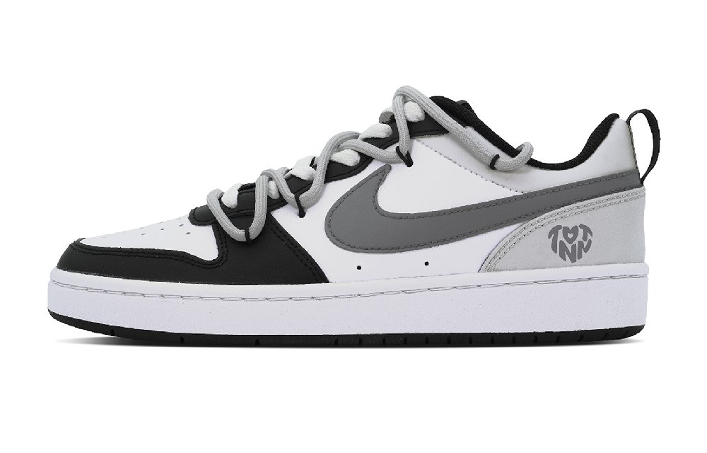Nike Court Borough Puppy Fragment Low Top Skateboard Shoes Women's Dark Gray Black White