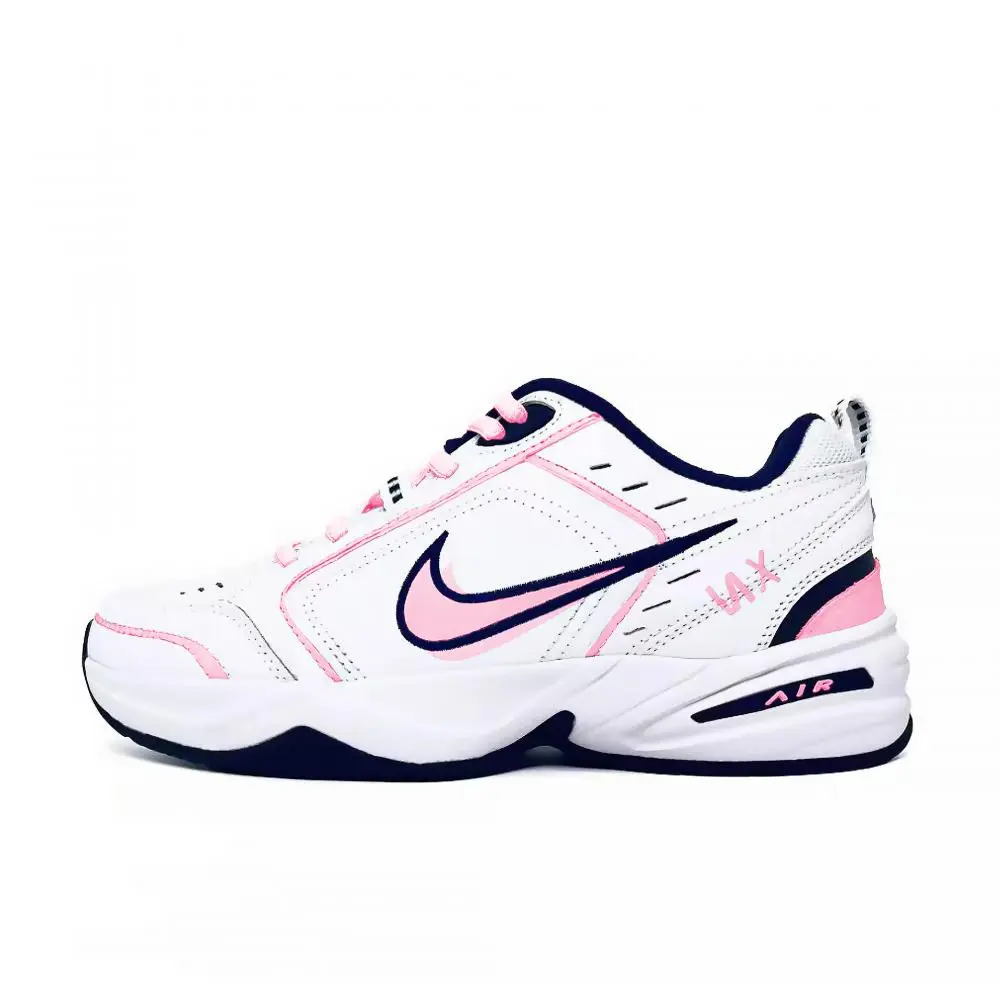 Nike Air Monarch 4 Peachy Pink Anti-Slip Wear-Resistant Low-Top Chunky Sneakers Unisex White Pink