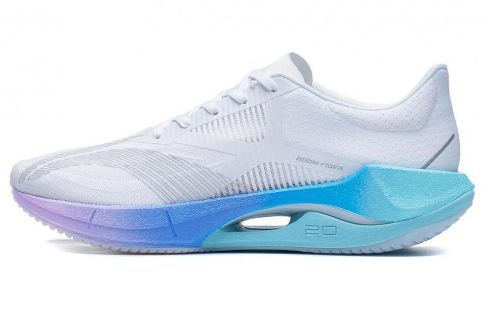 LiNing Super Light 20 Cushioning Breathable Lightweight Low-Top Running Shoes Men's Gray Blue Purple