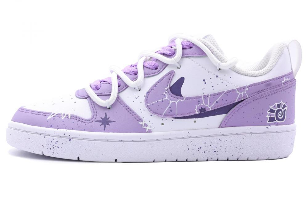 Nike Court Borough Lilac Romantic Slip-Resistant Cushioning Wear-Resistant Low-Top Skateboard Shoes GS Purple White