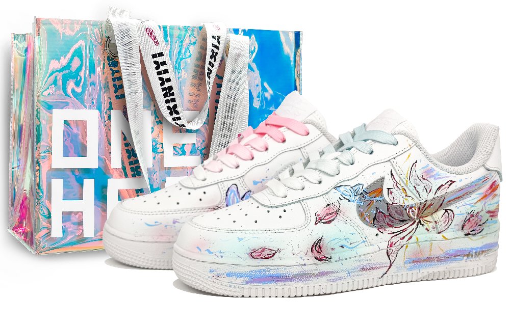 Nike Air Force 1 Anti Slip Wear Resistant Low Top Skateboard Shoes Unisex Cloud Dream Blue