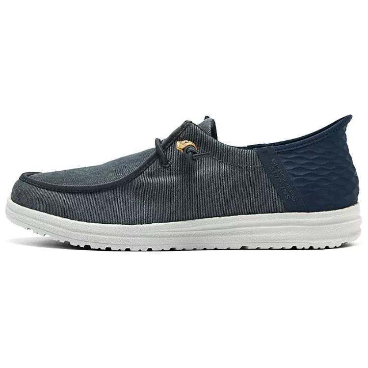 Skechers Slip Ins Non slip Lightweight Low Top Canvas Shoes Men's Marine Blue