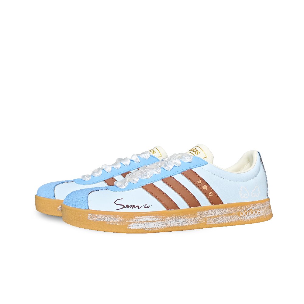 Adidas Neo VL Court 2.0 Slip-Resistant Low-Top Skateboard Shoes Unisex Sky Blue