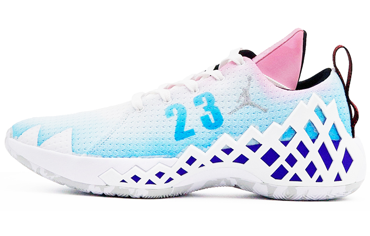 Jordan Jumpman Diamond Basketball Shoes Unisex Low Top White/Blue/Pink/Green